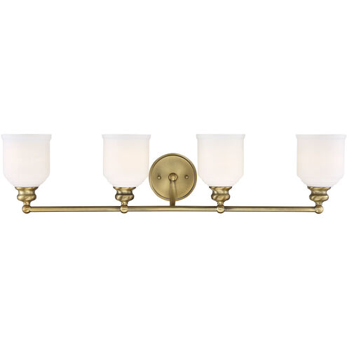 Melrose 4 Light 33.5 inch Warm Brass Bathroom Vanity Light Wall Light, Essentials