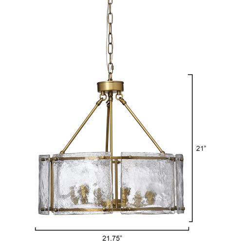 Glenn 6 Light 21.75 inch Antique Brass Chandelier Ceiling Light, Large