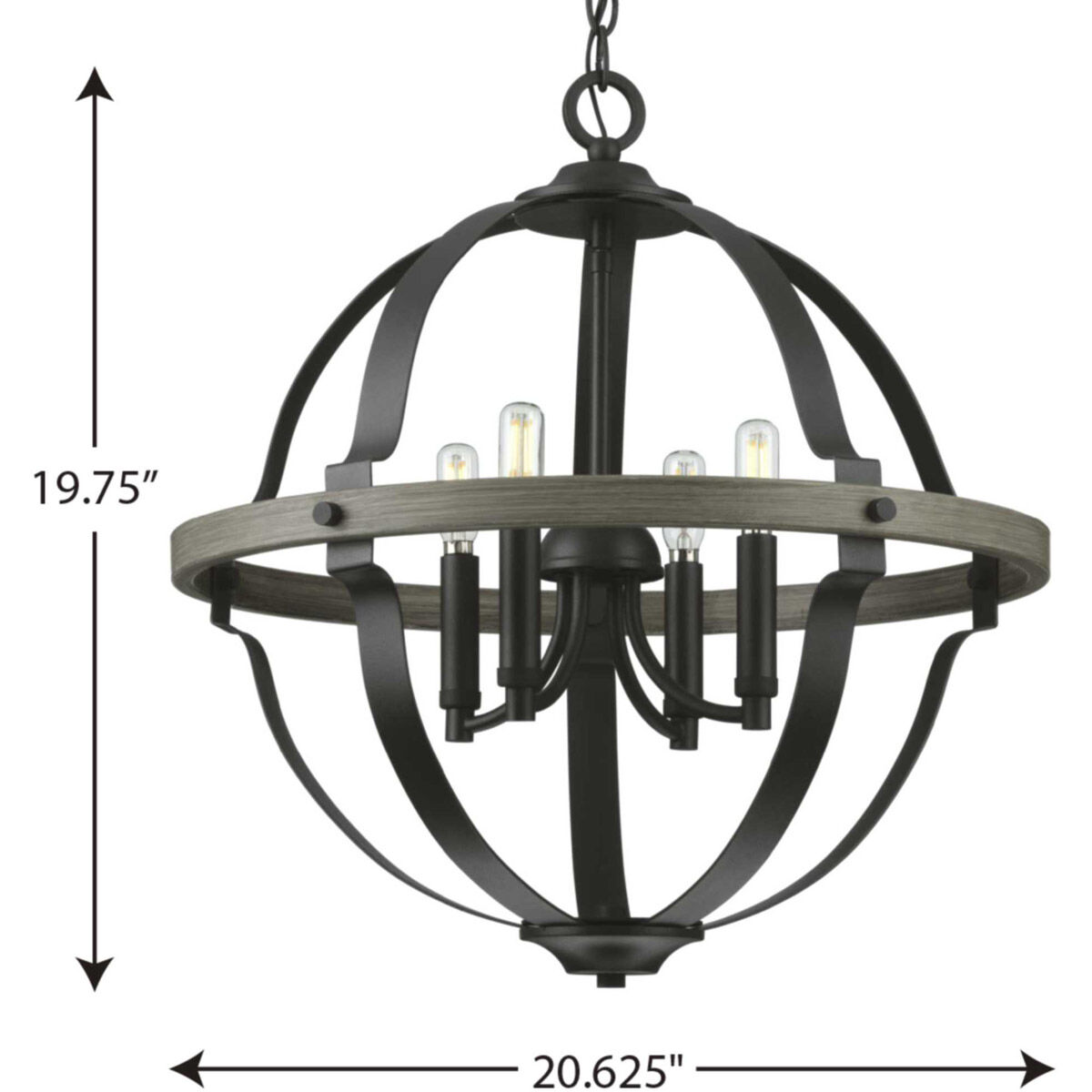 Lockhart 4 Light 19.75 inch Matte Black Foyer Pendant Ceiling Light