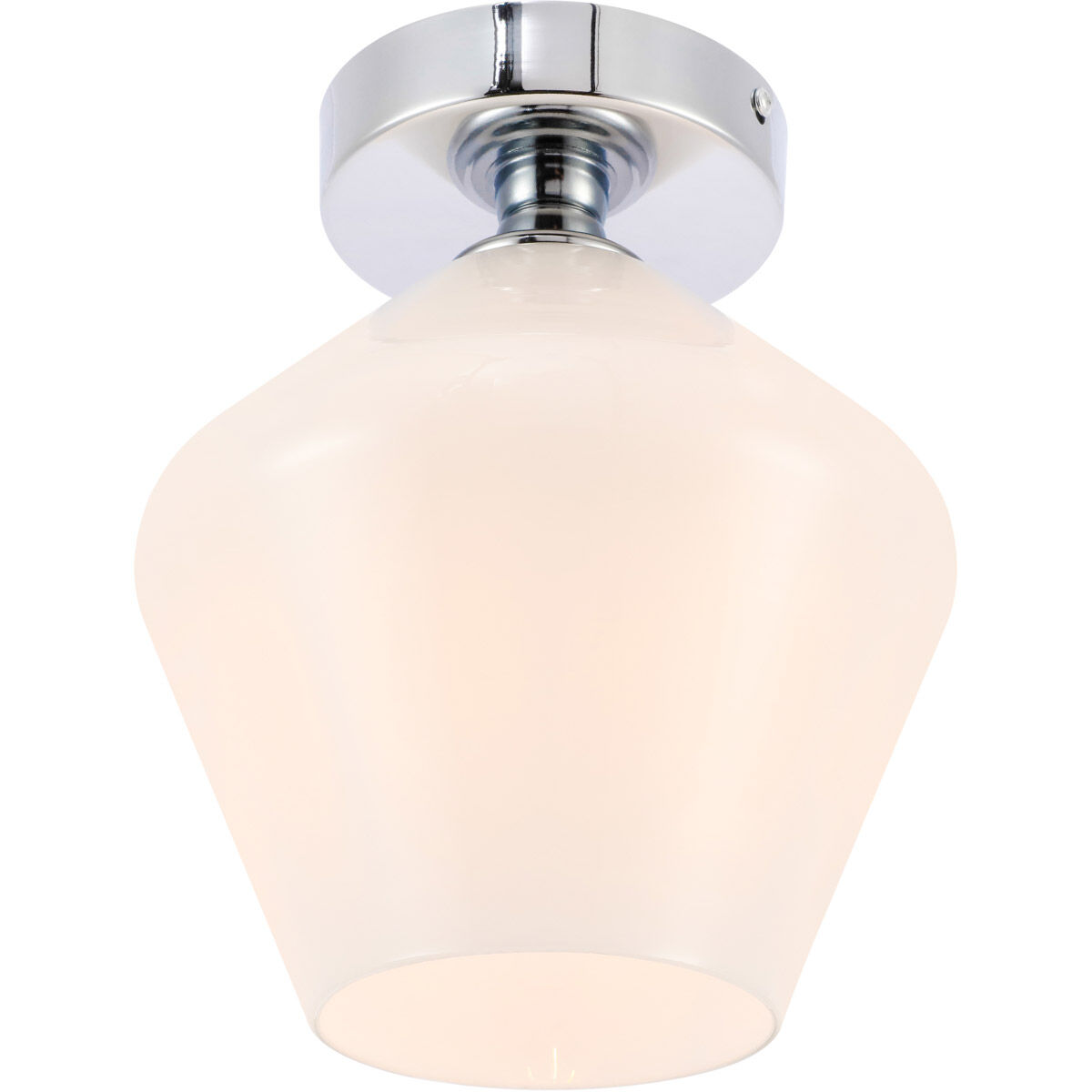 Gene 1 Light 8 inch Chrome Flush Mount Ceiling Light