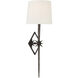 Ian K. Fowler Etoile 2 Light 9.5 inch Aged Iron Tail Sconce Wall Light in Linen, Large