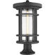 Jordan 1 Light 22.25 inch Black Outdoor Pier Mounted Fixture