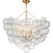 Julie Neill Talia LED 37.75 inch Gild and Clear Swirled Glass Semi-Flush Mount Ceiling Light