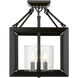 Smyth 3 Light 11.75 inch Matte Black Semi-Flush Mount Ceiling Light in Clear Glass