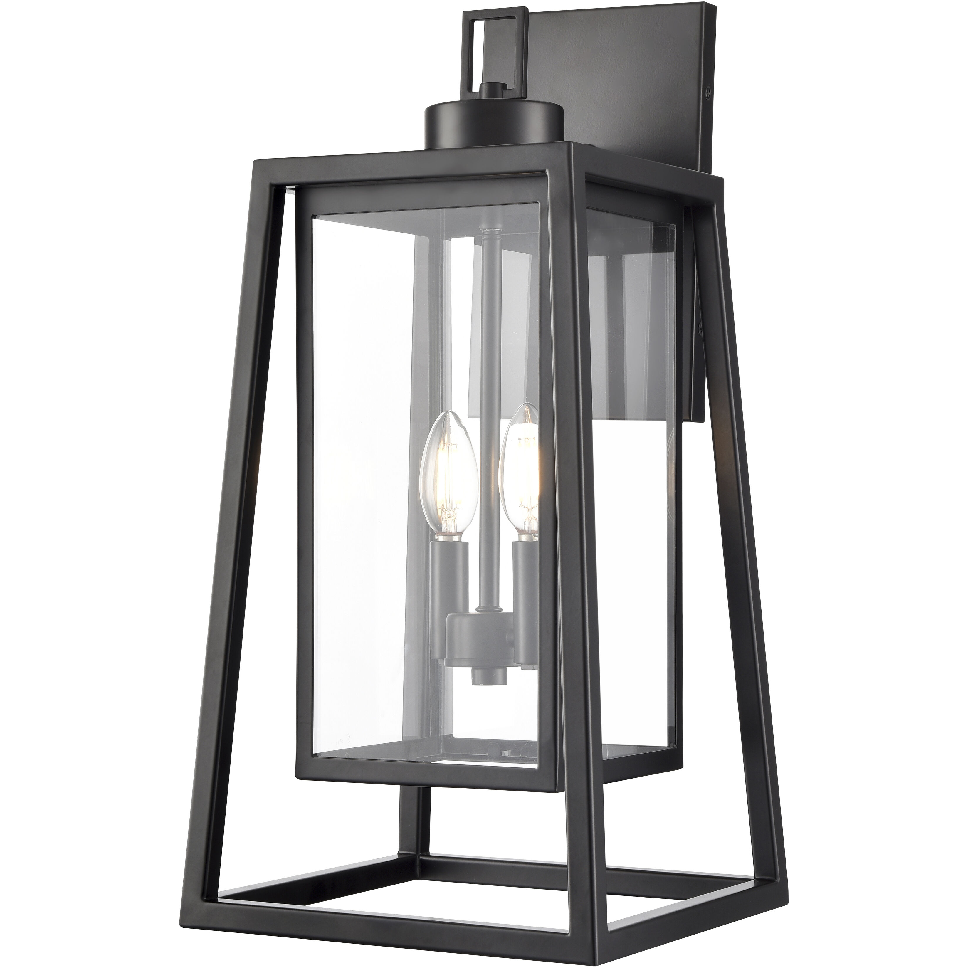 Denzell 2 Light 21.25 inch Powder Coated Black Outdoor Wall Sconce