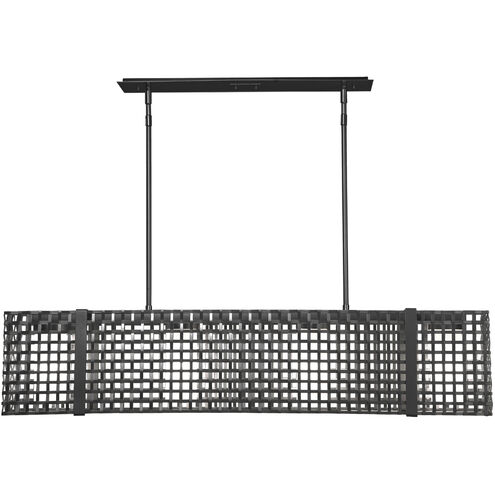 Tweed 4 Light 45 inch Matte Black Linear Pendant Ceiling Light in Exposed Bulb, E26 Incandescent