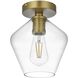 Gene 1 Light 8 inch Satin Gold Flush Mount Ceiling Light