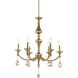 Canada 6 Light 27 inch Stain Brass Chandelier Ceiling Light in Satin Brass