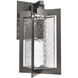 Quad LED Argento Grey Outdoor Sconce in Clear with Hammered Texture, Lantern