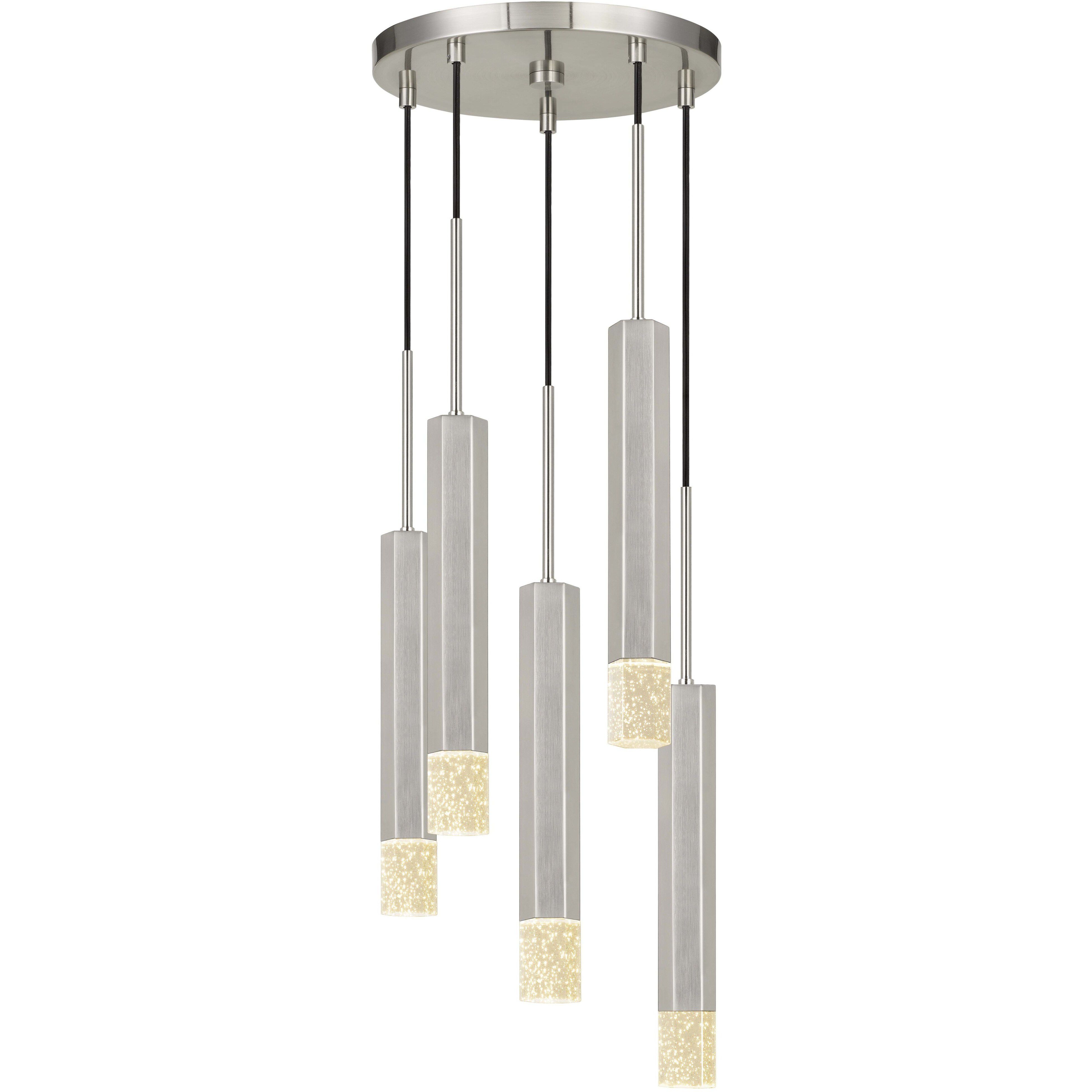 Troy LED 13 inch Brushed Steel Pendant Ceiling Light