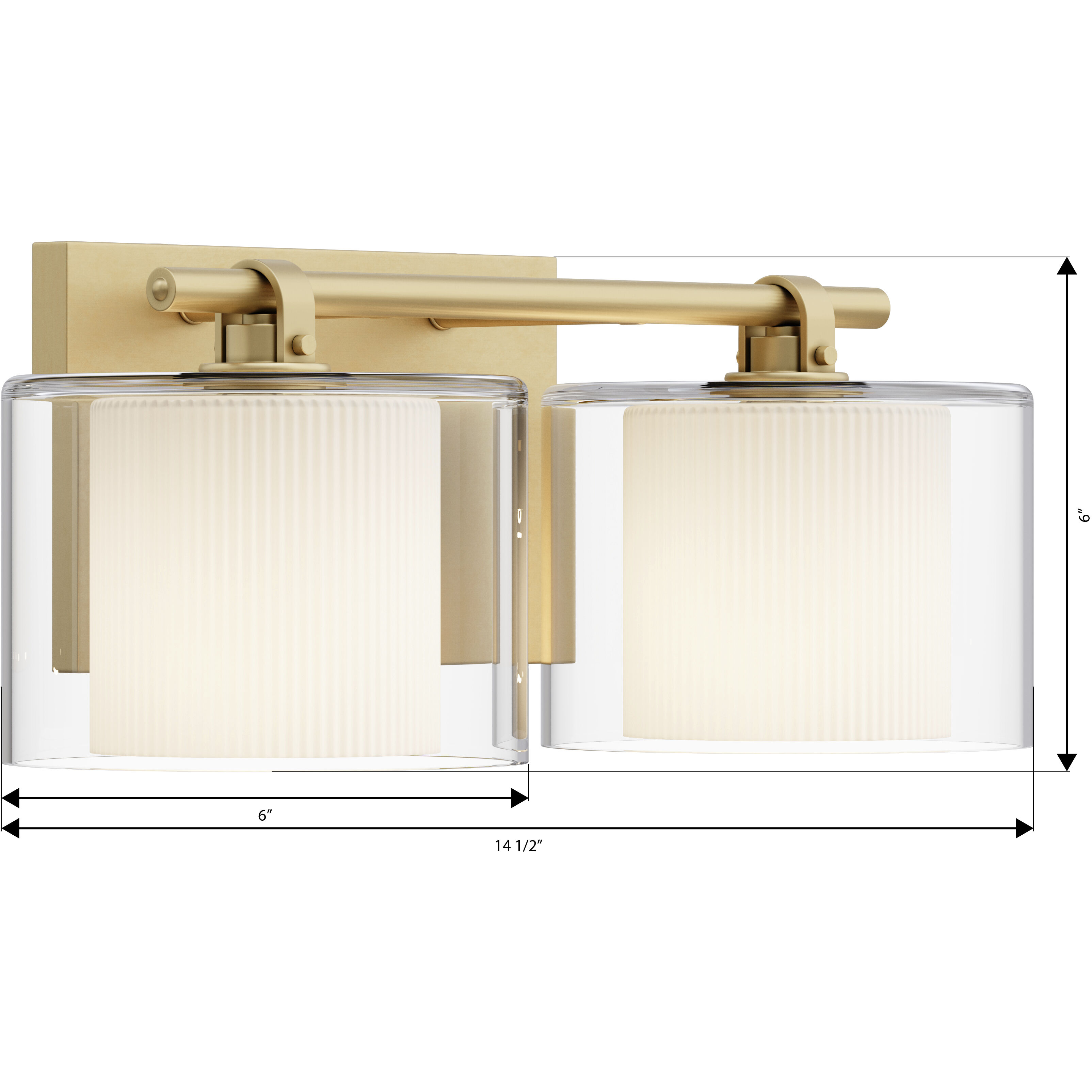 Seville 2 Light 14.5 inch Legacy Brass Vanity Wall Light