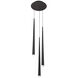 Cascade LED 12 inch Black Multi-Light Pendant Ceiling Light in 3, Round, 28in.
