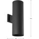 Cylinder Outdoor Wall Cylinder in Black, Standard Lamping