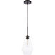 Gene 1 Light 7 inch Black Pendant Ceiling Light