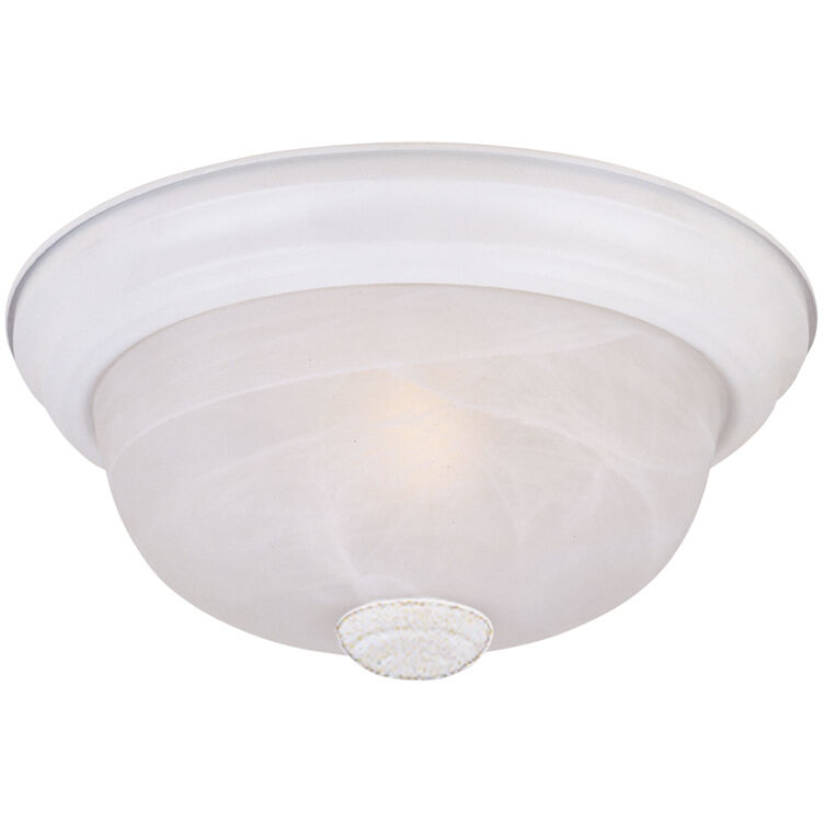 Decorative 2 Light 13 inch White Flushmount Ceiling Light in White Alabaster, Medium