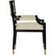 Artemis Caviar Black/Brushed Brass/Milk Leather Dining Chair, Barry Goralnick Collection