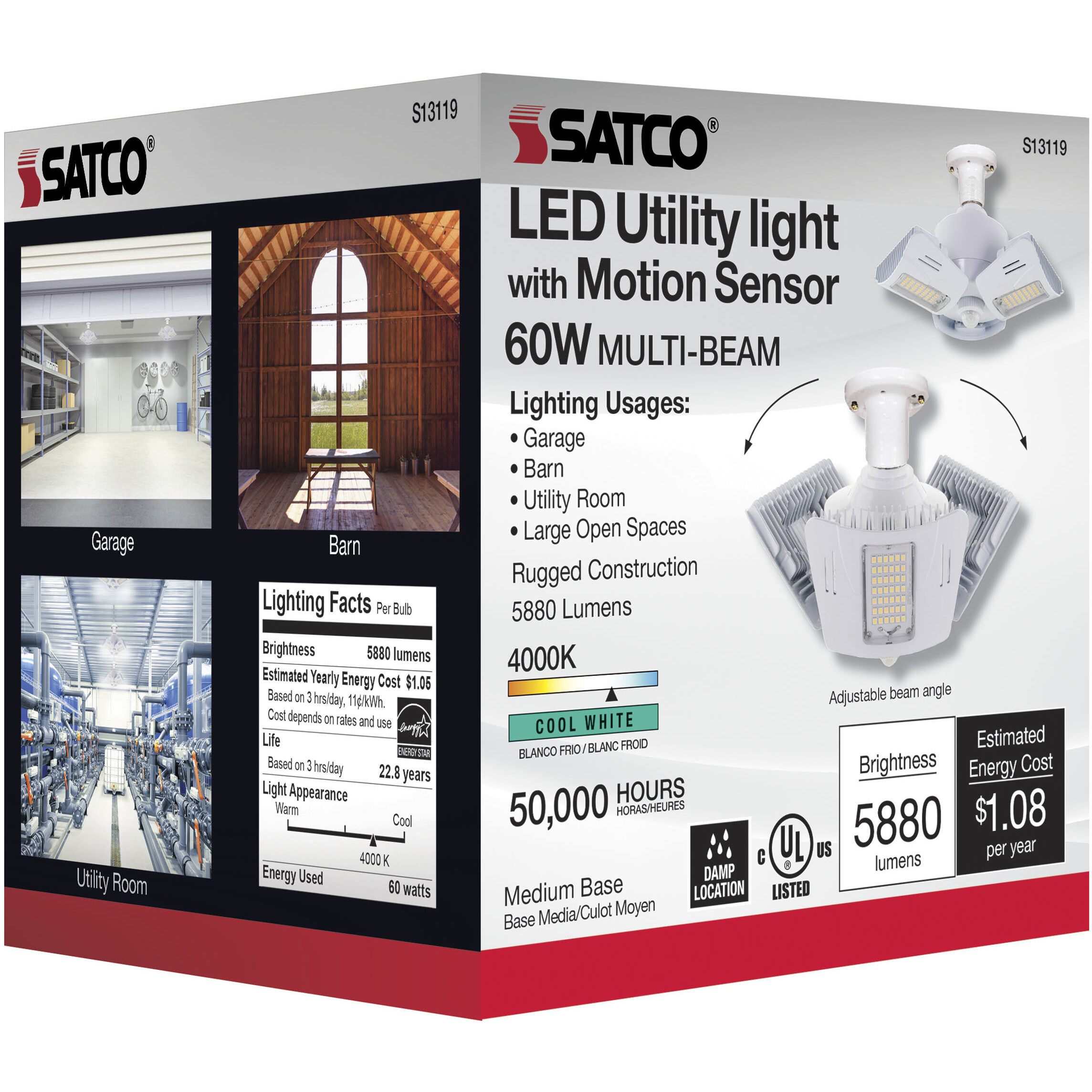Lumos LED ED28 60.00 watt 4000K Light Bulb