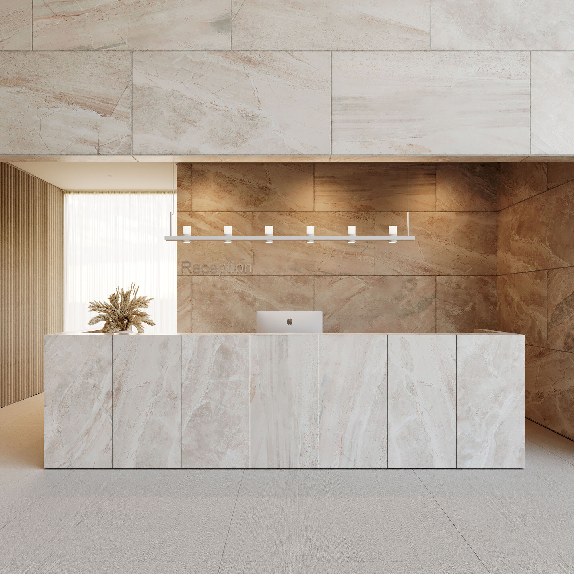 Intervals LED 96 inch Satin White Pendant Ceiling Light