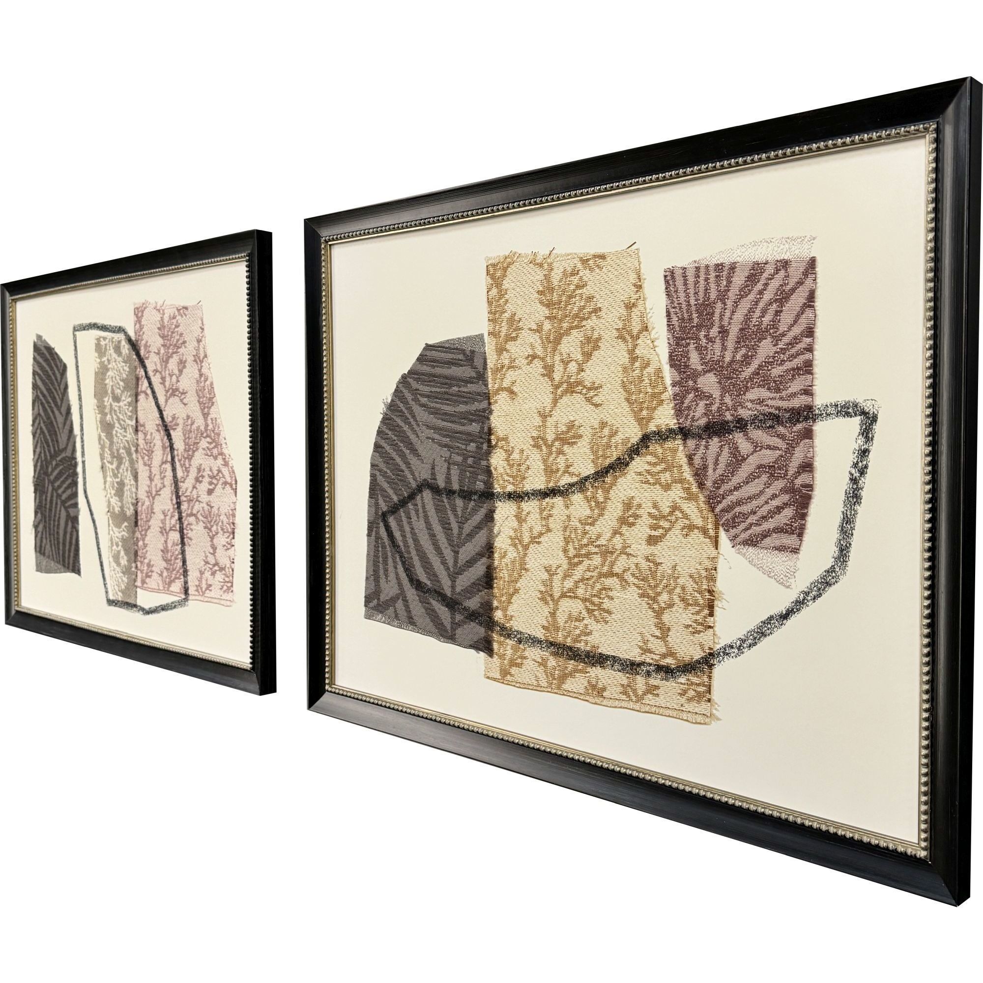 Bold Blends Multi and Black and Brown and Orange Framed Art
