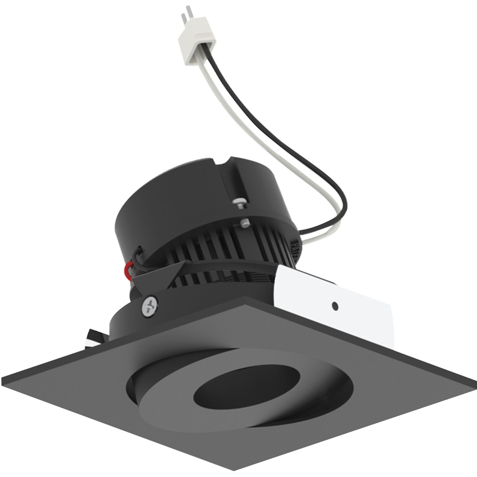 Pearl Black LED Square Adjustable Gimbal Retrofit in 3000K, 4" Retrofit