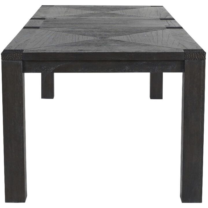 Beckett 83.75 X 39 inch Dark Grey Cerused / Hammered Dark Bronze Metal Dining Table