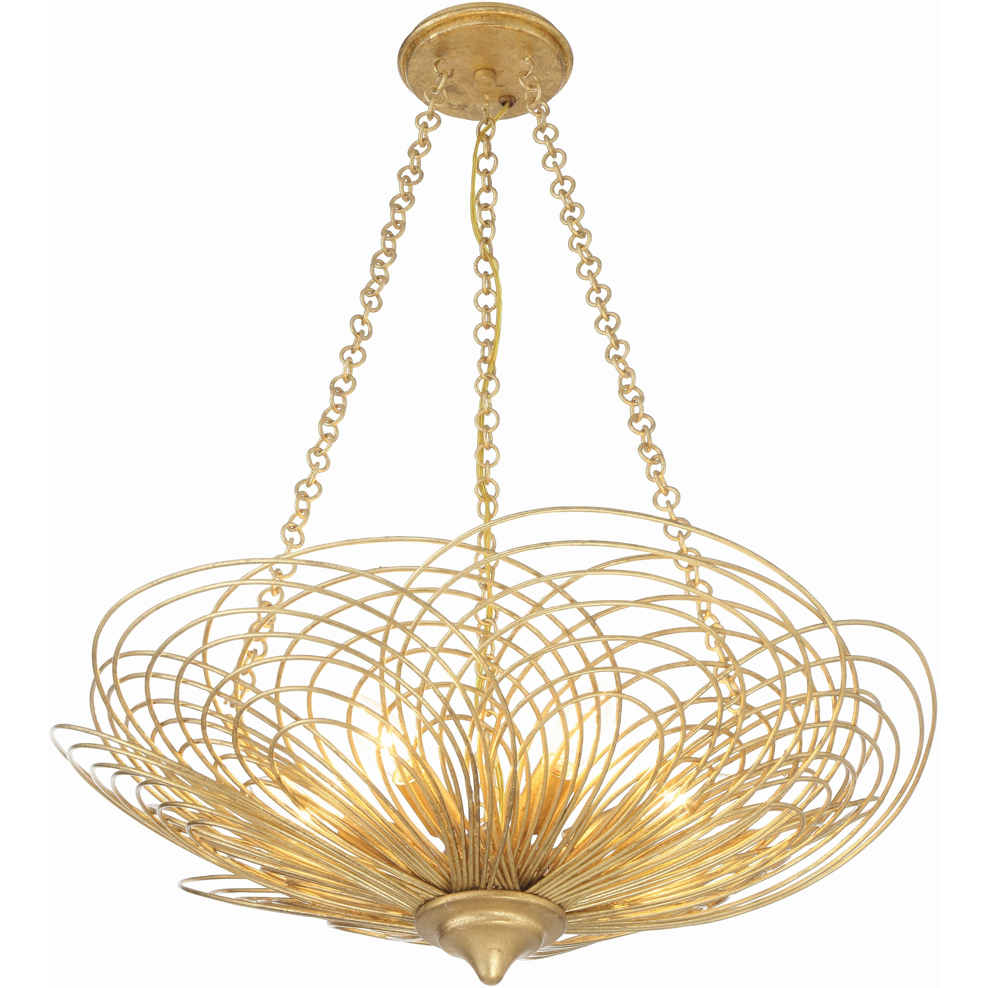 Doral 6 Light 24 inch Renaissance Gold Chandelier Ceiling Light