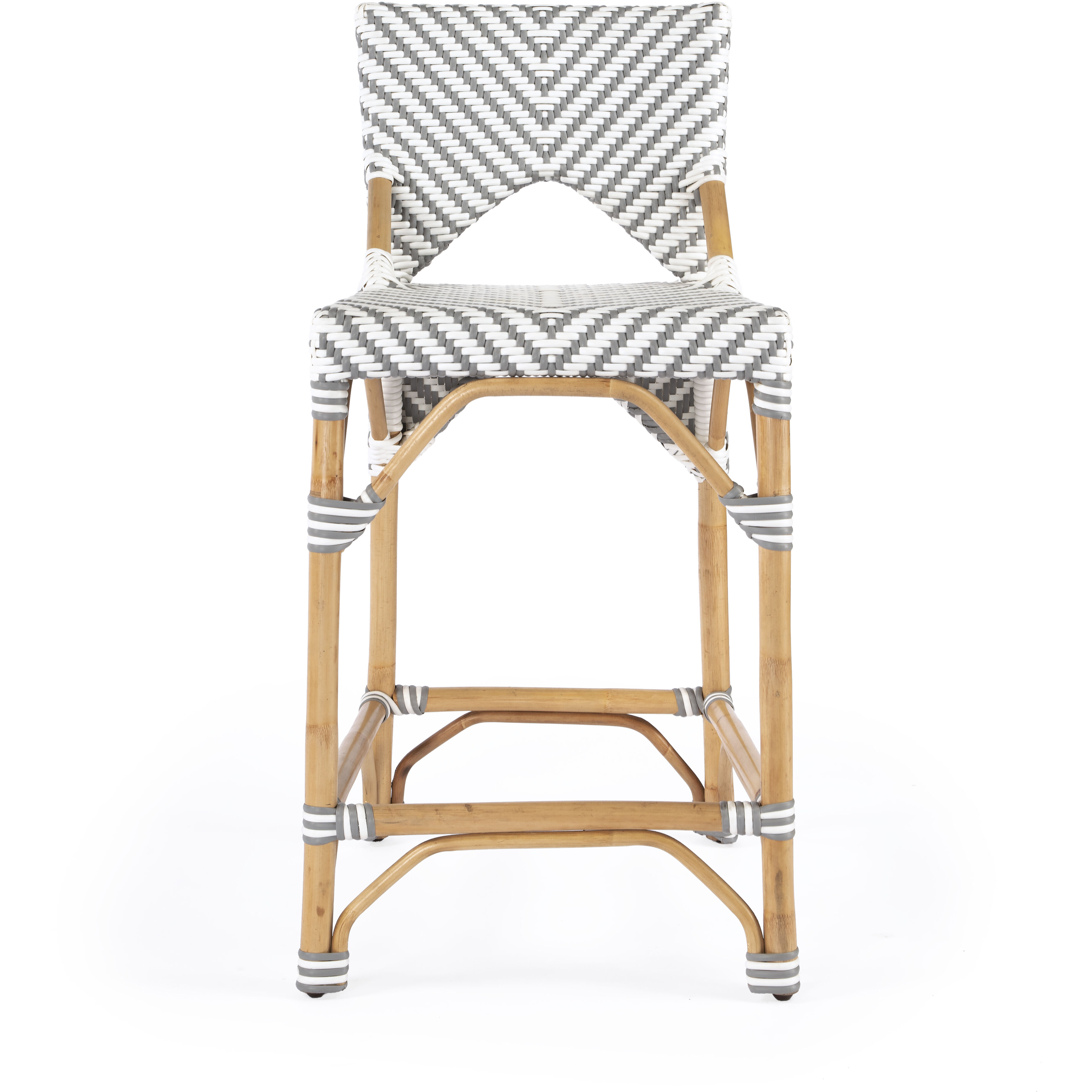 Creanly Rattan 25" Counter Stool in Gray