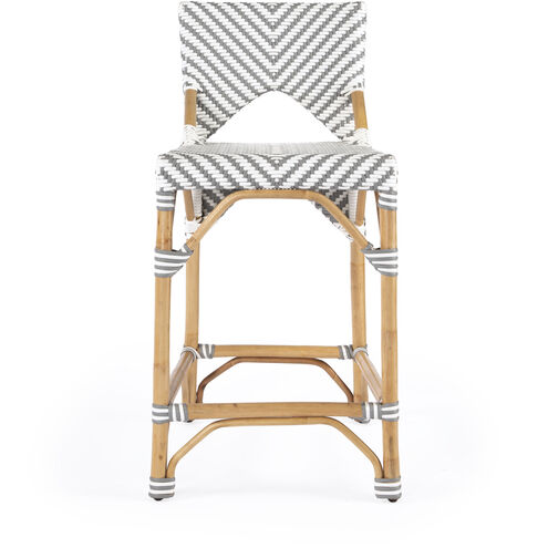 Creanly Rattan 25" Counter Stool in Gray