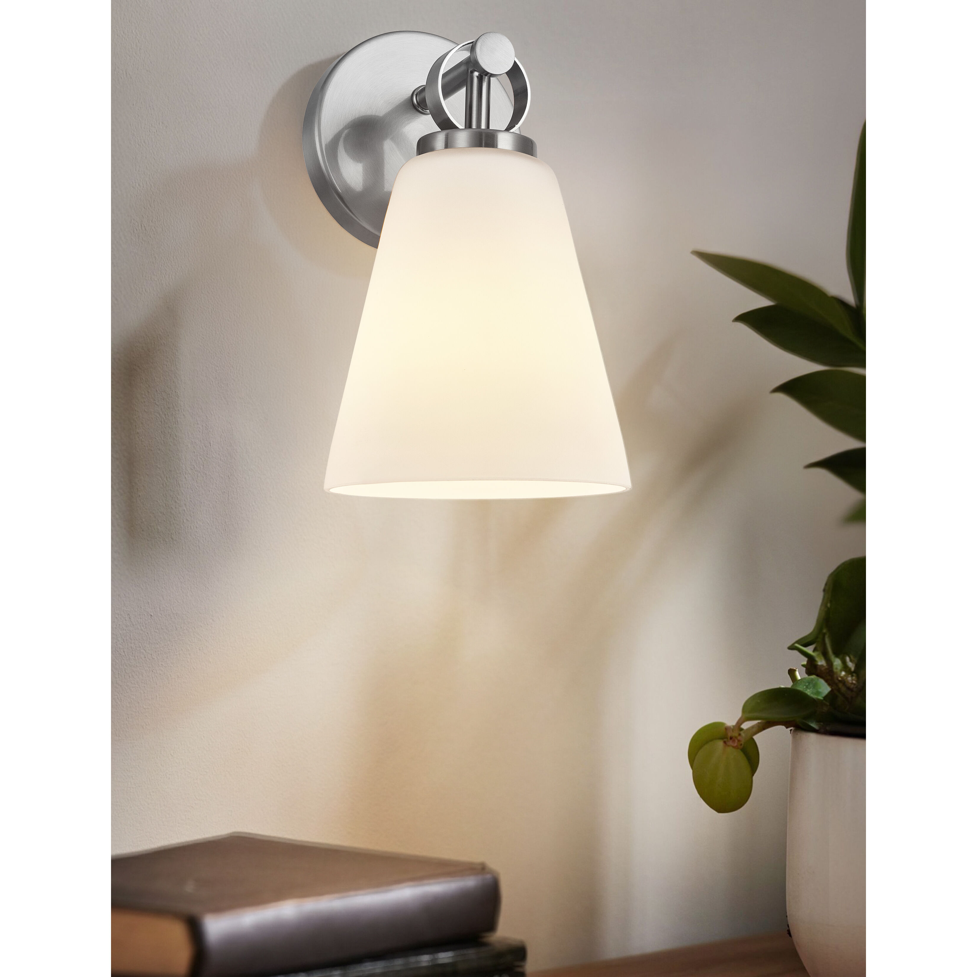 Fusion Collection - Bolzano Family 1 Light 6 inch Brushed Nickel Wall Sconce Wall Light, EVOLV