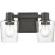 Celia 2 Light 12 inch Matte Black Vanity Light Wall Light