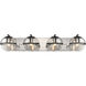 Davenay 4 Light 31 inch Satin Nickel with Matte Black Vanity Light Wall Light
