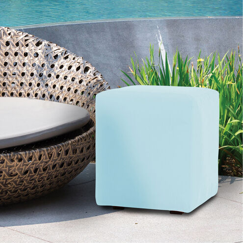 Universal 20 inch Seascape Breeze Outdoor Cube Ottoman with Slipcover