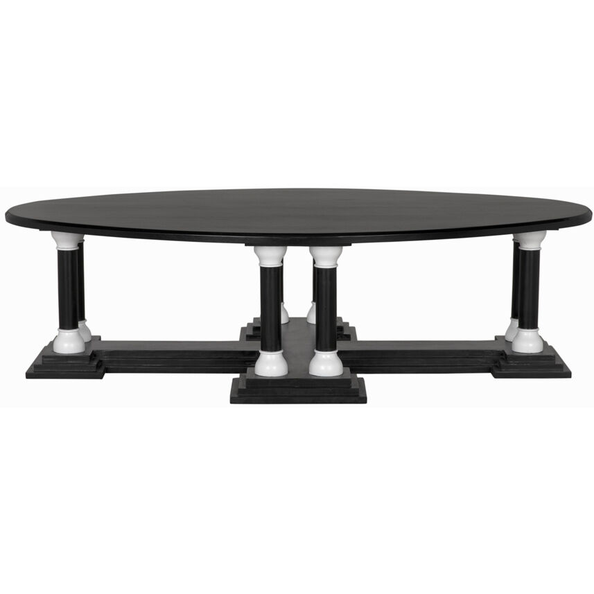 Desoto 66 X 38 inch Hand Rubbed Black and Solid White Coffee Table