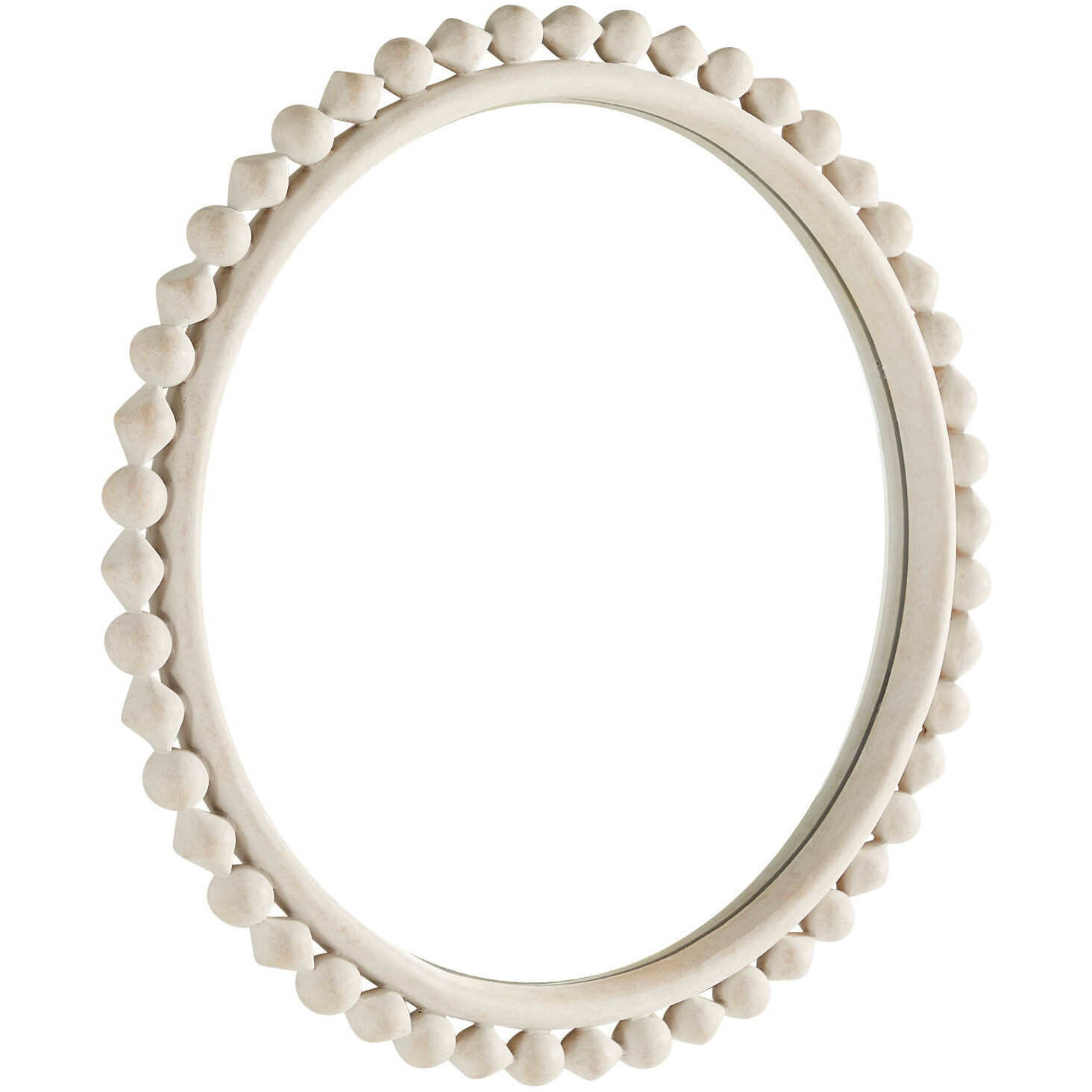 Belle 28 X 28 inch Distressed White / Clear Mirror Mirror