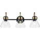 Farum 3 Light 26 inch Black Vanity Light Wall Light