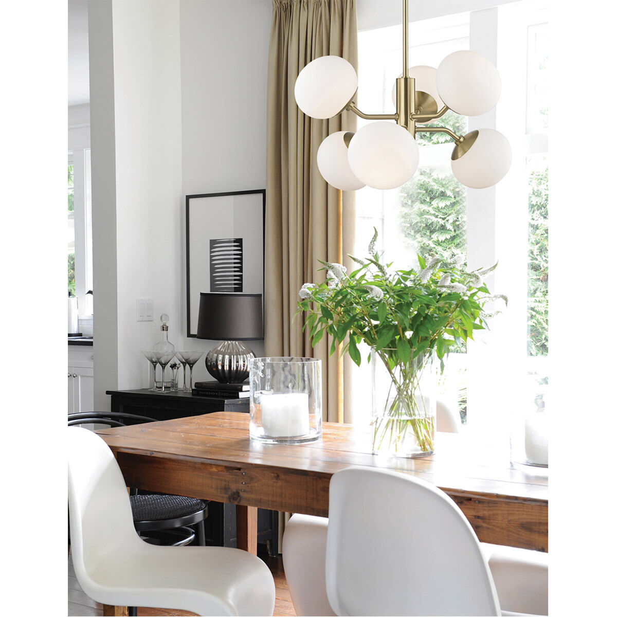 Estee 6 Light 28 inch Aged Brass Chandelier Ceiling Light