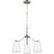 Vertex 3 Light 18 inch Brushed Nickel Convertible Chandelier Ceiling Light