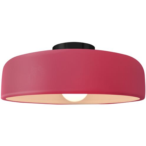 Radiance LED 16 inch Cerise and Matte Black Semi Flush Ceiling Light