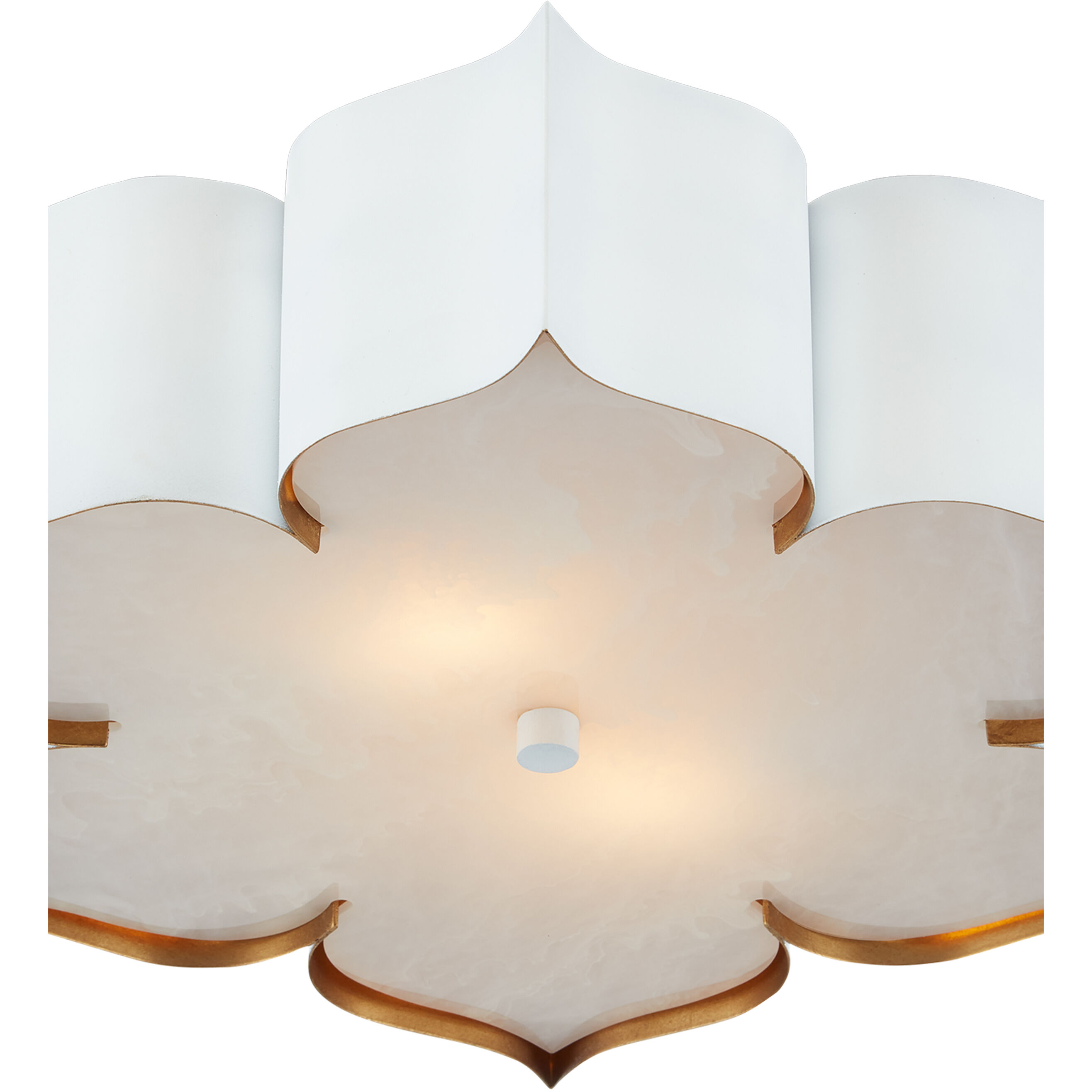 Grand Lotus 2 Light 19 inch Sugar White/Contemporary Gold Flush Mount Ceiling Light