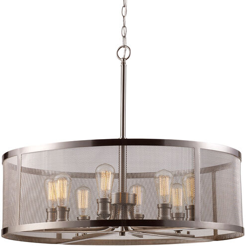 Mesh 8 Light 30 inch Brushed Nickel Pendant Ceiling Light