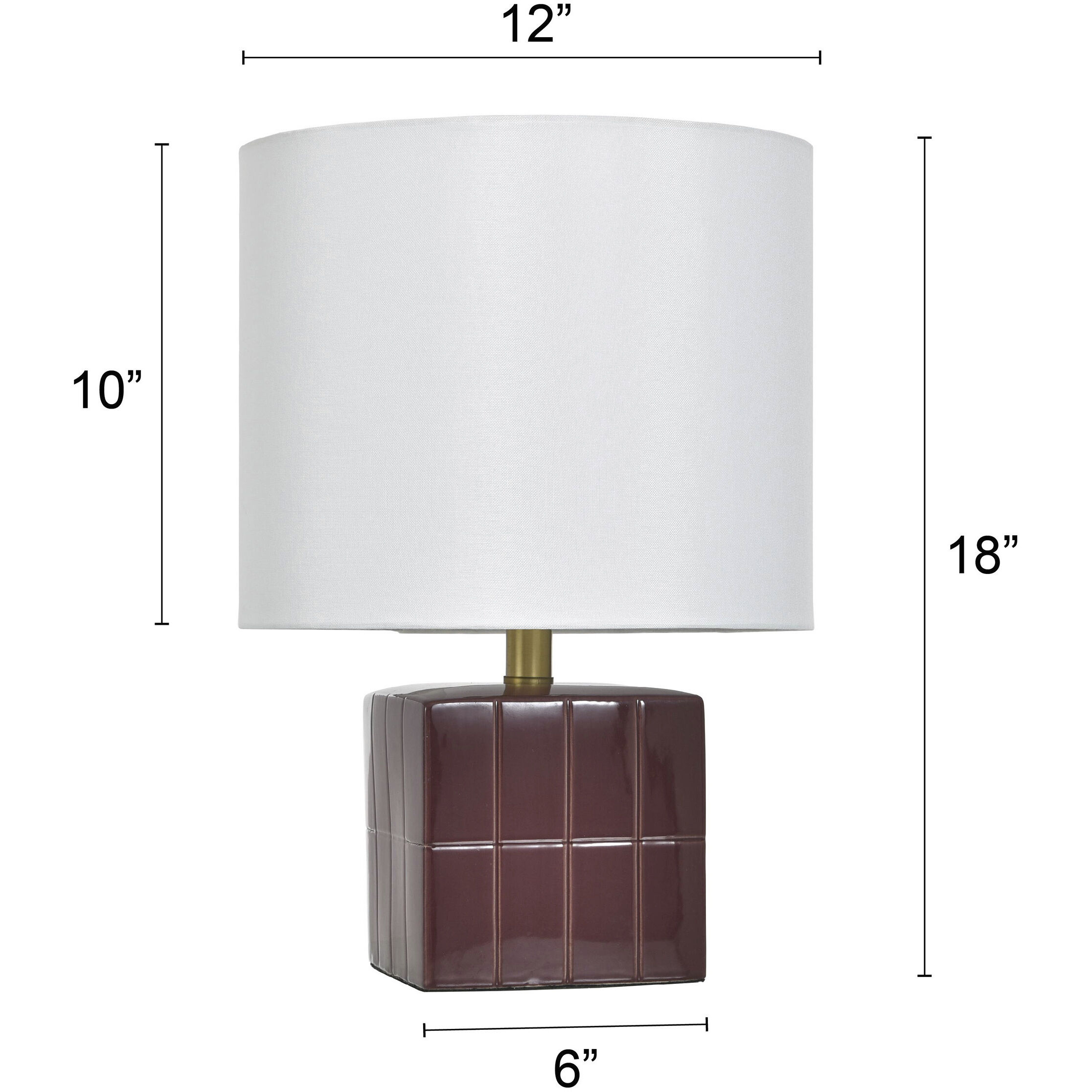 Matilda 18 inch 100 watt Burgundy Table Lamp Portable Light