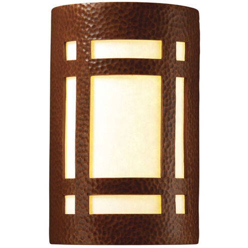 Ambiance 2 Light 8 inch Rust Patina Wall Sconce Wall Light in Incandescent, White Styrene, Large