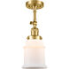 Franklin Restoration Canton LED 7 inch Satin Gold Sconce Wall Light in Matte White Glass, Franklin Restoration