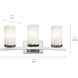 Crosby 3 Light 23 inch Brushed Nickel Wall Mt Bath 3 Arm Wall Light