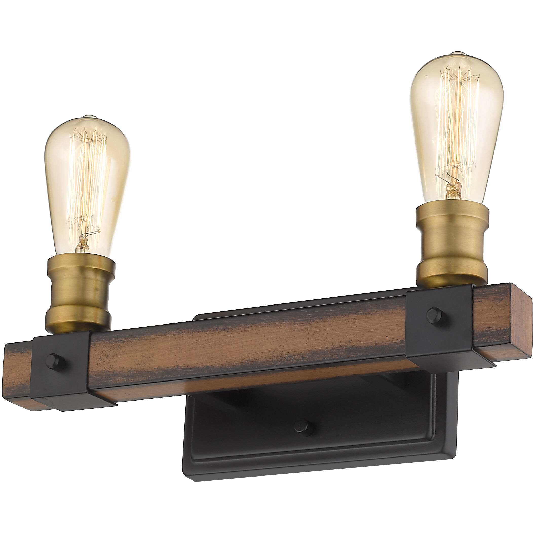 Kirkland 2 Light 14 inch Rustic Mahogany Vanity Wall Light