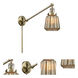 Chatham 35 inch 60.00 watt Antique Brass Swing Arm Wall Light, Franklin Restoration
