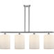 Ballston Cobbleskill 4 Light 48 inch Brushed Satin Nickel Island Light Ceiling Light in Matte White Glass