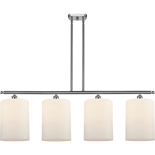 Ballston Cobbleskill 4 Light 48 inch Brushed Satin Nickel Island Light Ceiling Light in Matte White Glass