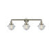 Franklin Restoration Small Oxford 3 Light 34 inch Brushed Satin Nickel Bath Vanity Light Wall Light in Clear Glass, Franklin Restoration