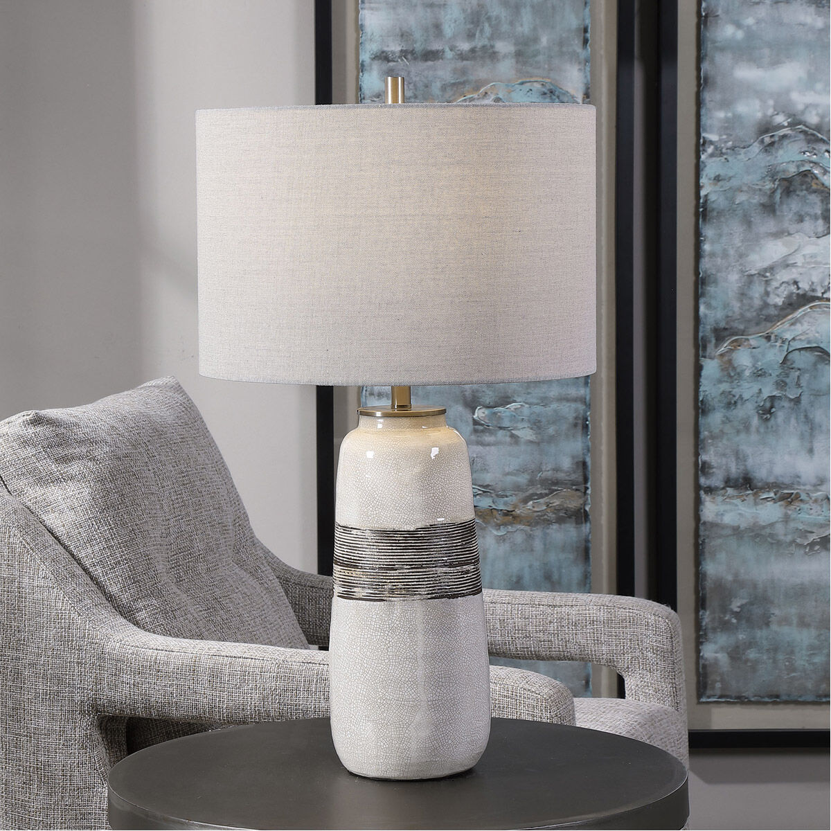 Silver crackle lamp cheap
